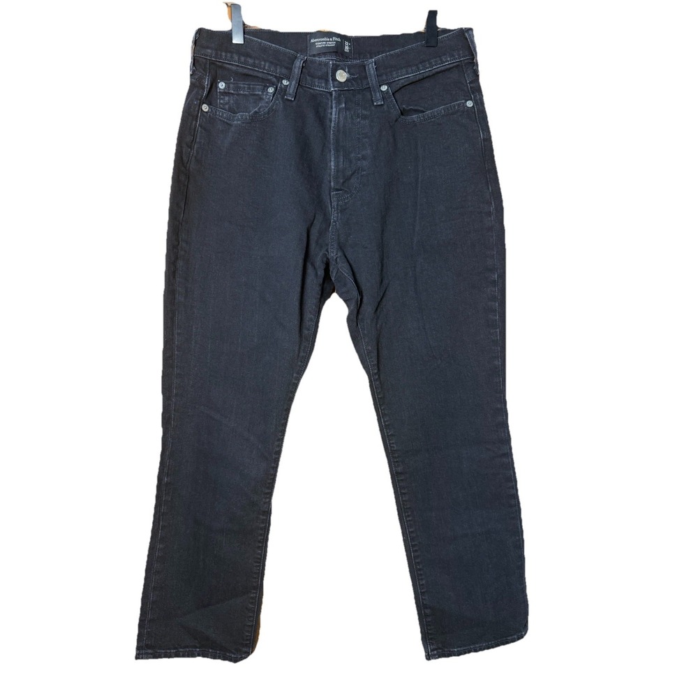 Abercrombie & Fitch AandE Vintage Stretch Straight Mens Black Denim 32x32 EUC - Picture 5 of 5